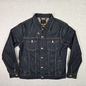 7 for all Mankind Mens Large Japanese Fabric Denim Perfect Jacket Walk the Truck